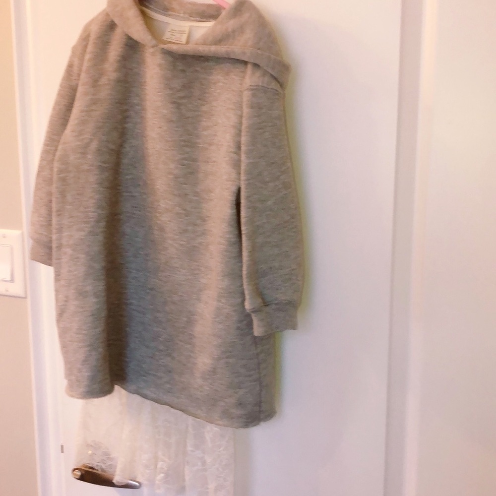 Girls Sweater Dress with Lace